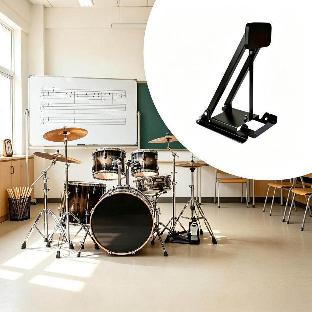 Drum Practice Pad - Compacte, gevoerde basdrum oefenpedaal, zwart, stille