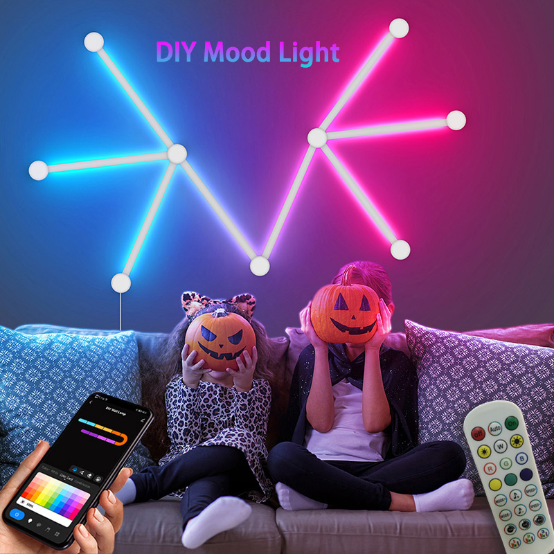 Audio To Music - Slimme RGB-wandlamp, Bluetooth APP-verbinding LED-lichtbalk voor