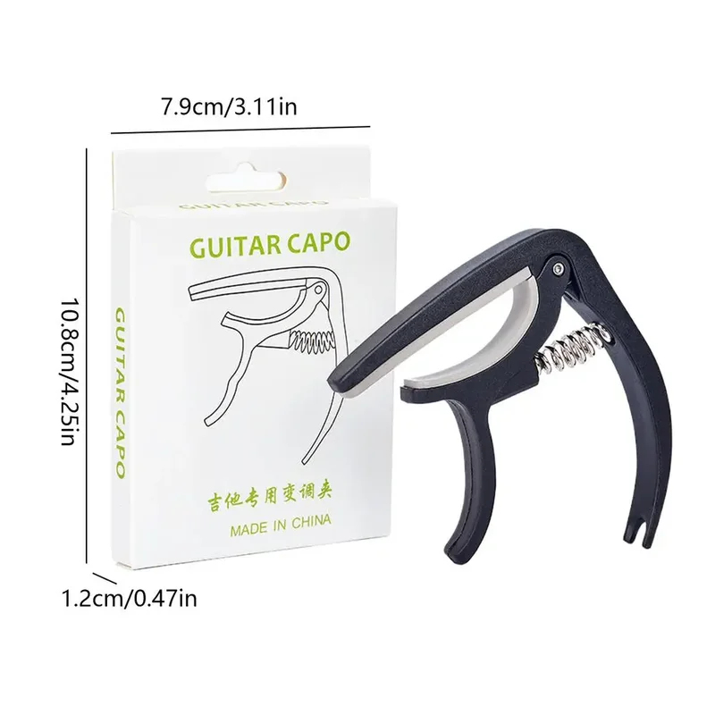 Guitar Capo Clip - Zwarte gitaarstemklem Draagbare plastic capo muziekinstrumentaccessoire