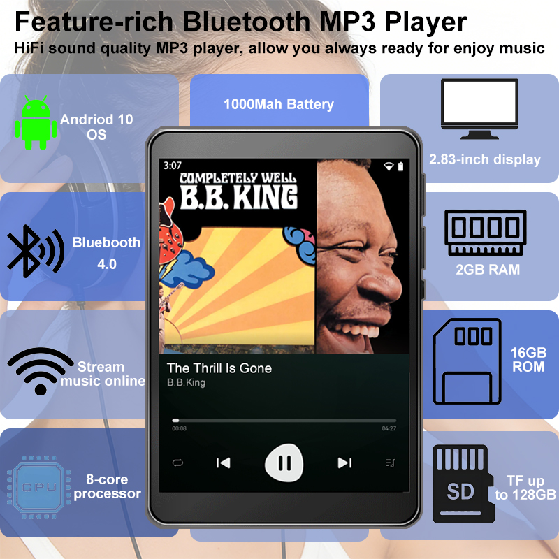Audio Music Download Free Mp3 - WiFi MP3-speler Android 10 Spotify Online