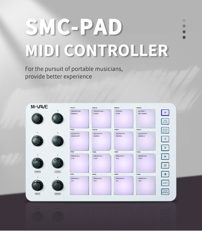 M-Vave SMC-PAD LaunchPad Desig - Midi Controller Pad recensie en prijs