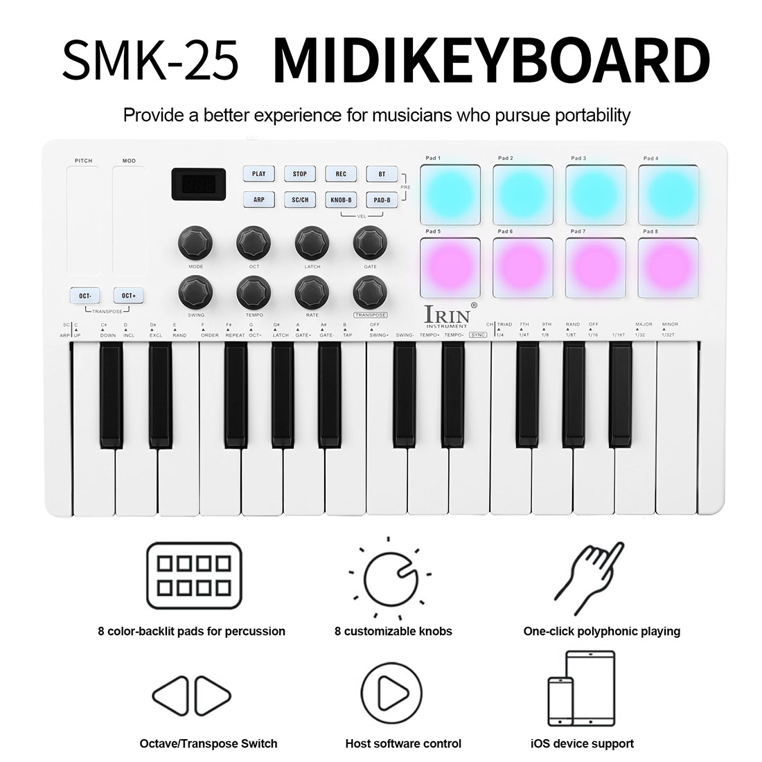SMK-25 Draagbaar Keyboard MIDI - Midi Controller Pad recensie en prijs